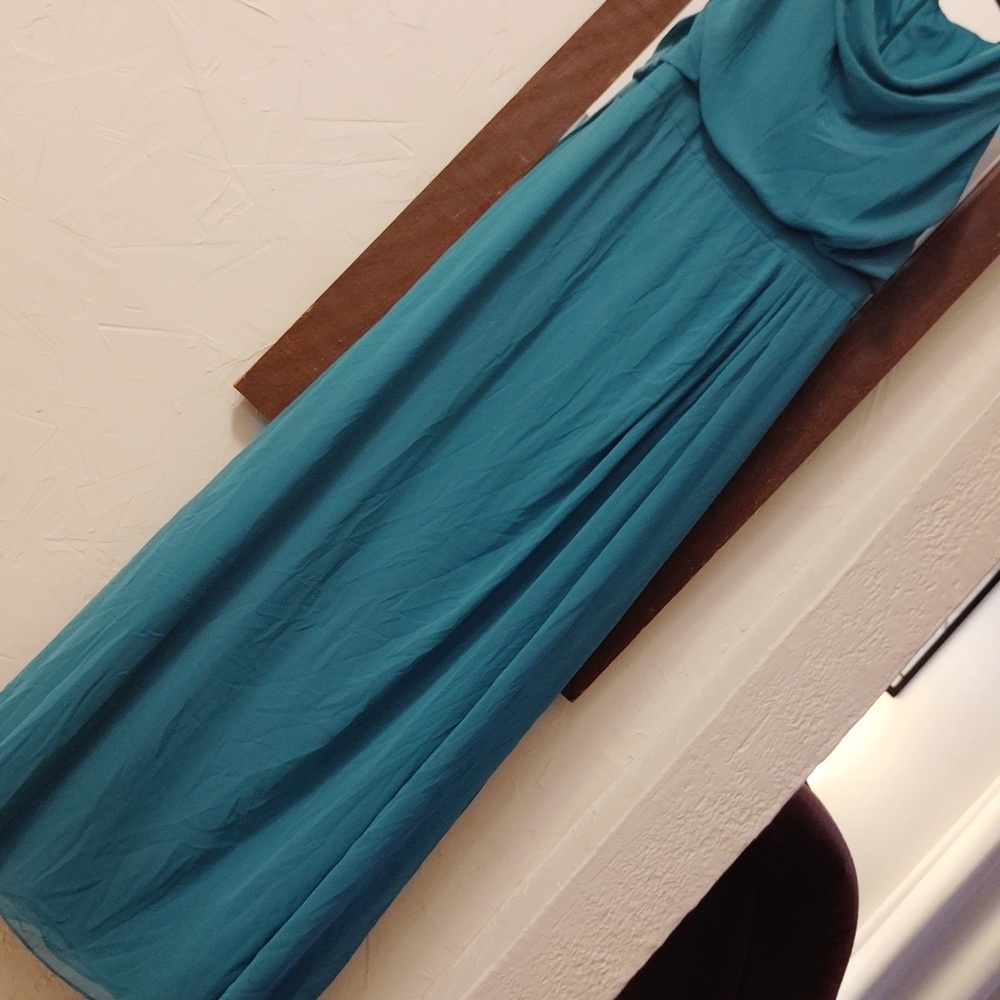 Dessy Collection Teal Maxi Dress